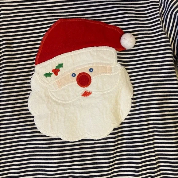 Bailey Boys Blue and White Striped Santa Holiday Long Sleeve Tunic Dress - Picture 2 of 4